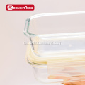 Glas-Lebensmittelbehälter-Set mit stapelbarem PP-Deckel